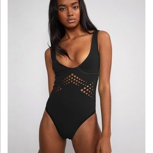 NWT Cynthia Rowley Maui Perforated Swimsuit